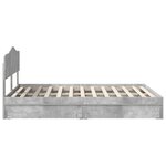 vidaXL Lit de Rangement Gris béton 150 x 200 cm Bois d'ingénierie