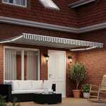 vidaXL Store rétractable manuel avec LEDs Anthracite et blanc 4 × 3 m