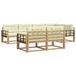 vidaXL Ensemble de canapés d'extérieur 6 pc Blanc et crème Polyester