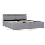 vidaXL Cadre de lit à stockage hydraulique et LED gris clair 180x200cm
