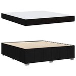 vidaXL Cadre de lit avec matelas Noir 180 x 200 cm tissu