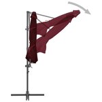 vidaXL Parasol de jardin en porte-à-faux mât en acier rouge bordeaux