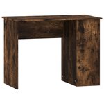 Bureau table poste de travail meuble d'ordinateur informatique étude chêne fumé 100 x 55 x 75 cm bois d'ingénierie brun 02_0023568