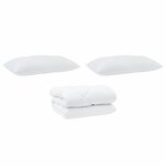 vidaXL Couette avec Oreillers 3 Pièces Blanc Microfibre et Plumes D'oie