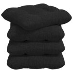 vidaXL Coussins de siège 4 Pièces Noir 45 x 45 x 12 cm tissu