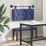 vidaXL Tête de lit suspendue Avec lumière LED Bleu police Velours