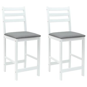 vidaXL Chaises de salle à manger 2 pc Bois de Caoutchouc Massif Blanc