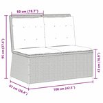 vidaXL Banc de jardin avec coussin Noir Poly rotin