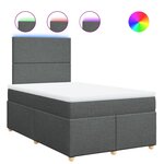 vidaXL Sommier à lattes de lit avec matelas Gris foncé 120x200cm Tissu