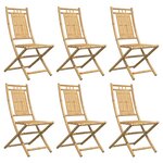vidaXL Chaises pliables de jardin lot de 6 46x66x99 cm bambou