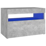 vidaXL Table de chevet avec lumières LED gris béton 60x35x40 cm