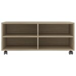 vidaXL Meuble TV avec roulettes Chêne sonoma 90x35x35 cm Aggloméré