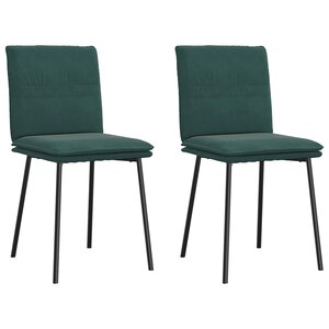 vidaXL Chaises à manger lot de 2 Vert foncé Velours
