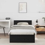 vidaXL Cadre de lit Chêne noir 90 x 200 cm Bois d'ingénierie