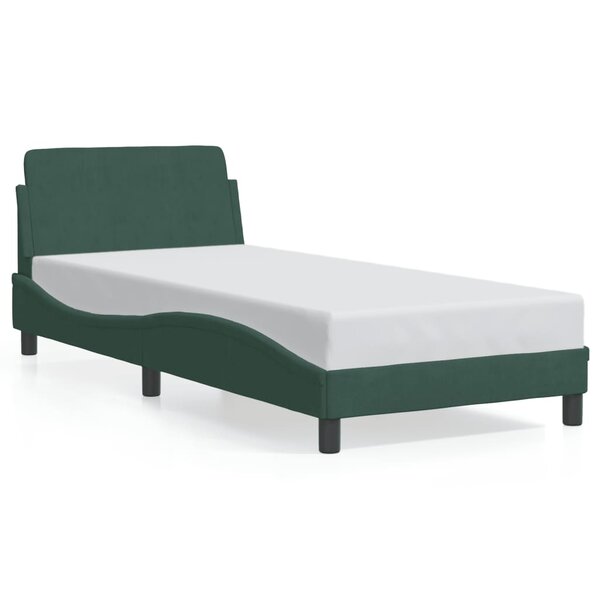 vidaXL Cadre de lit Dover vert foncé 80x200 cm velours
