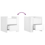 vidaXL Table de chevet blanc 45x50x50 cm bois d’ingénierie