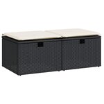 vidaXL Salon de jardin avec coussins 2 Pièces noir résine tressée acacia