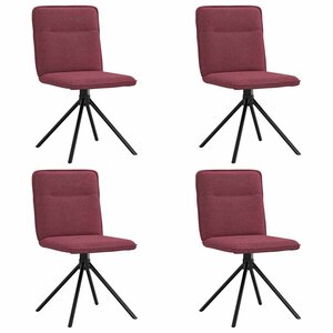 vidaXL Chaises à manger lot de 4 rouge bordeaux tissu