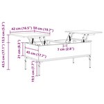 vidaXL Table basse sonoma gris 100x50x45 cm bois d'ingénierie et métal