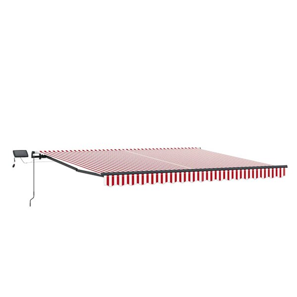 vidaXL Auvent Rétractable Rouge et blanc 450 ×350 cm tissu