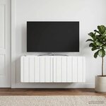 vidaXL Meuble TV mural 78 5 x 31 x 30 cm Blanc Bois d'ingénierie