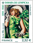 Timbre - Tamara de Lempicka - Lettre verte