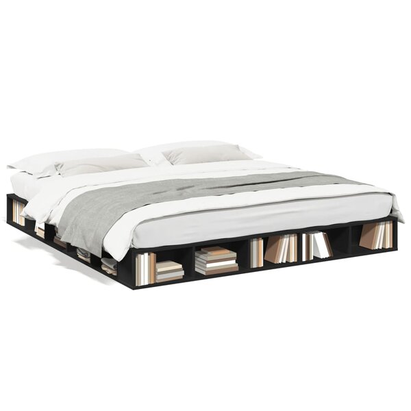 vidaXL Cadre de lit sans matelas noir 200x200 cm