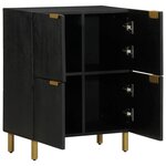 vidaXL Buffet noir 60x33x75 cm bois d'ingénierie
