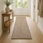 vidaXL Tapis Naturel et noir 80 x 200 cm Jute