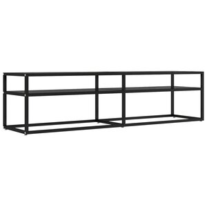 vidaXL Meuble TV noir 160x40x40 5 cm verre trempé