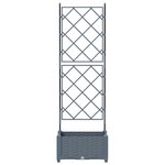 vidaXL Jardinière avec Treillis Gris Clair 40x40x125.5 cm