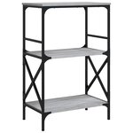 vidaXL Bibliothèque à 3 niveaux sonoma gris 59x35x90 5 cm