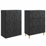 vidaXL Ensemble de Meubles 2 Pièces Noir 66 x 34 5 x 90 cm