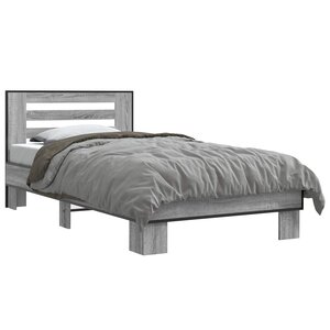 vidaXL Cadre de lit avec tête de lit Sonoma gris 80 x 200 cm