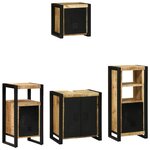 vidaXL Ensemble de mobilier de salle de bain avec étagère avec stockage avec porte 4 Pièces