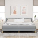 vidaXL Lit à Ressorts avec matelas Gris clair 200 x 200 cm tissu