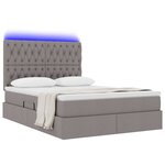 vidaXL Lit avec rangement et LED Taupe 140 x 190 cm Polyester