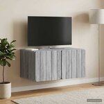 vidaXL Meuble TV mural 59 5 x 41 x 30 cm Sonoma gris Bois d'ingénierie