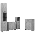vidaXL Ensemble de meubles de salle de bain 4 Pièces Gris béton