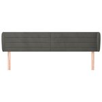 vidaXL Tête de lit avec oreilles Gris foncé 203x23x78/88 cm Velours