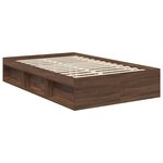 vidaXL Cadre de lit Chêne brun 120 x 190 cm Bois de pin massif