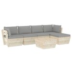 vidaXL Salon de jardin palette 6 Pièces avec coussins bois d'épicéa