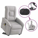 vidaXL Fauteuil de massage inclinable gris nuage tissu