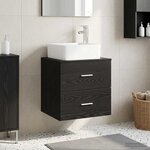 vidaXL Vanité de lavabo mural Chêne noir 53 x 34 5 x 63 cm
