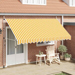 vidaXL Auvent rétractable manuel 400 cm Rayures oranges et blanches