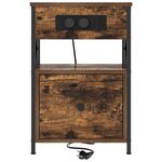 vidaXL Cabinet de chevet Chêne fumé 40 x 31 x 60 cm Bois d'ingénierie