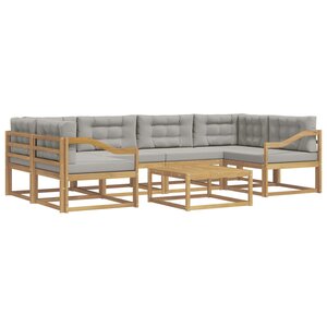 vidaXL Ensemble de canapés d'extérieur 5 Pièces Blanc et gris clair