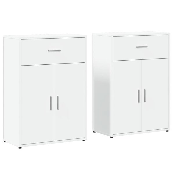 vidaXL Buffets 2 Pièces blanc 60x30x84 cm bois d'ingénierie