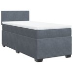 vidaXL Sommier à lattes de lit et matelas Gris foncé 90x190 cm Velours