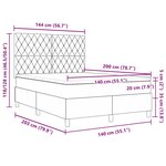 Lit avec sommier à ressorts et matelas vidaXL & LED Vert foncé 140x200 cm Velours